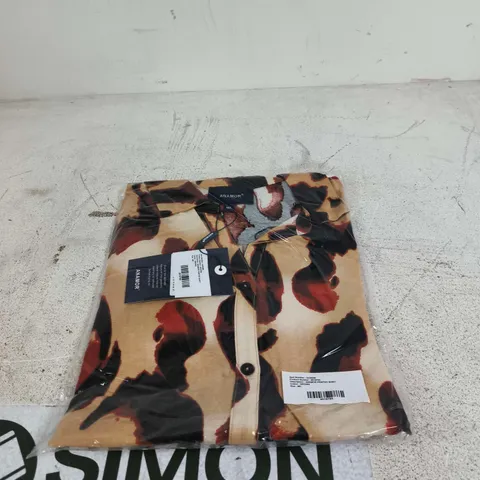 ANAMOR PRINTED SHIRT BROWN SIZE MEDIUM/LARGE TAGGED