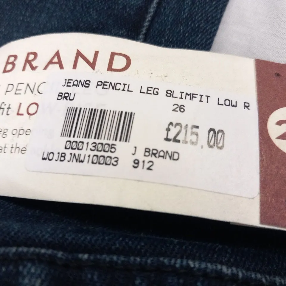J BRAND THE PENCIL LEG SLIM FIT LOW RISE JEANS SIZE 24