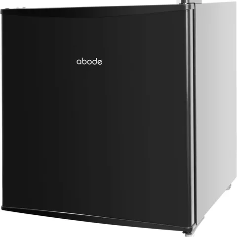 UNBOXED ABODE TABLE TOP MINI FRIDGE BLACK FREESTANDING 43 LITRE CAPACITY WITH REVERSIBLE DOOR & ICE BOX, ADJUSTABLE FEET & 1 WIRE SHELF ATTF0E1B (BLACK)