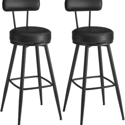 BOXED VASAGLE EKHO COLLECTION - 360 SWIVEL BAR STOOLS SET OF 2