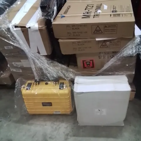 PALLET OF ASSORTED HOUSEHOLD GOODS AND PRODUCTS TO INCLUDE;TOOL BOX,POST BOX,TREADMILL 