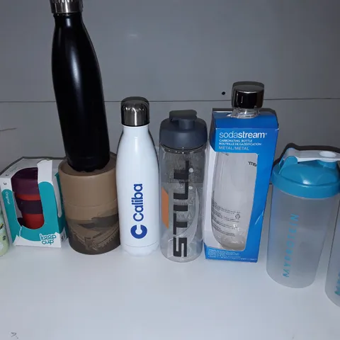 LOT OF 9 ASSORTED DRINKS CONTAINERS