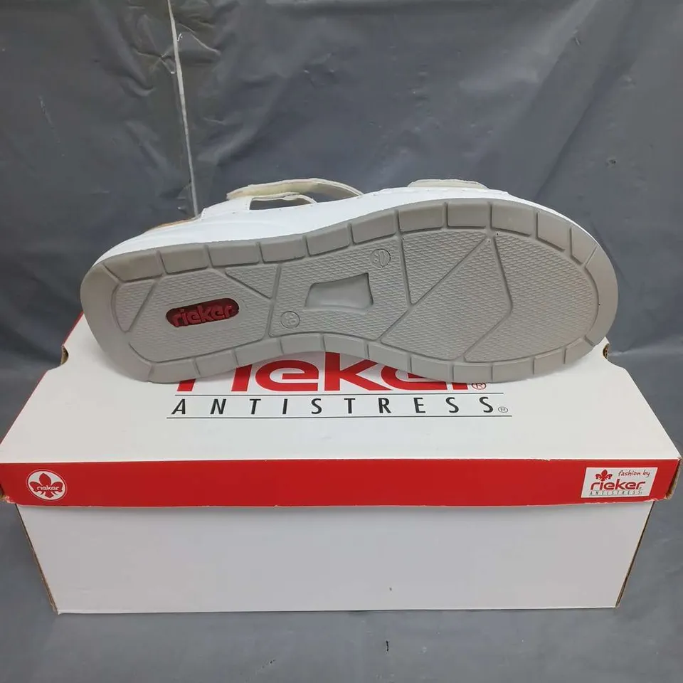 RIEKER LADIES VELCRO FASTENING SANDALS WHITE SIZE EU 39