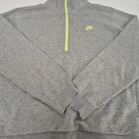 NIKE ZIP-NECK FLEECE HOODIE β GREY - SIZE L