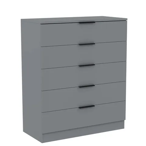 BOXED TREGA 5 DRAWER CHEST - GREY (1 BOX)