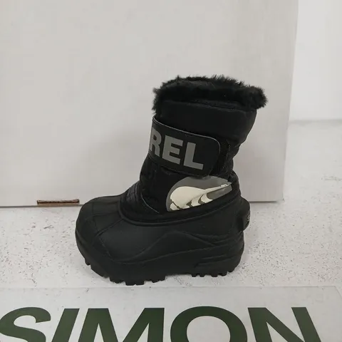 SOREL KIDS' WINTER BOOTS – BLACK, FAUX FUR LINED