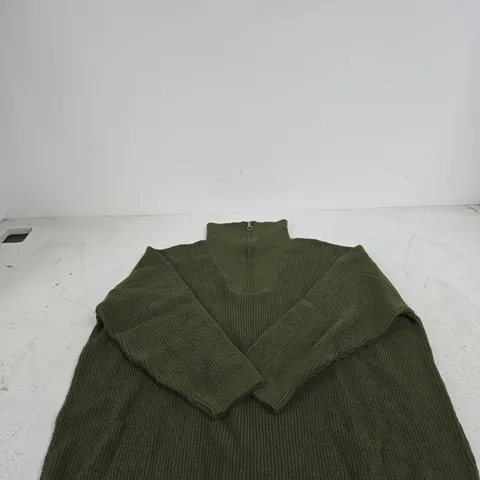 BODY FLIRT GREEN ZIP UP NECK JUMPER UK XL