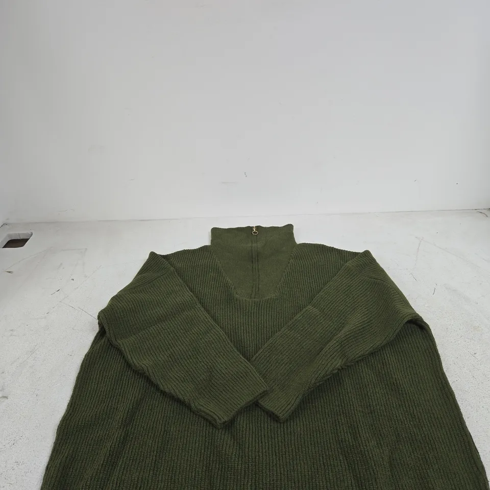 BODY FLIRT GREEN ZIP UP NECK JUMPER UK XL
