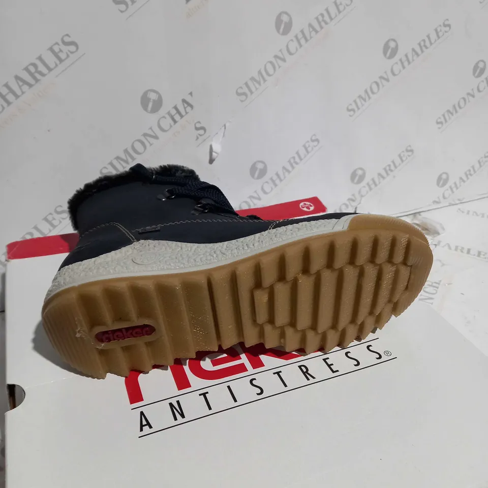 BOXED RIEKER ANTISTRESS NAVY BLUE HIKING BOOTS - UK SIZE 7.5
