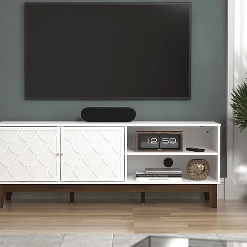 BRAND NEW BOXED GFW TIPTON 2 DOOR TV UNIT - WHITE (1 BOX)