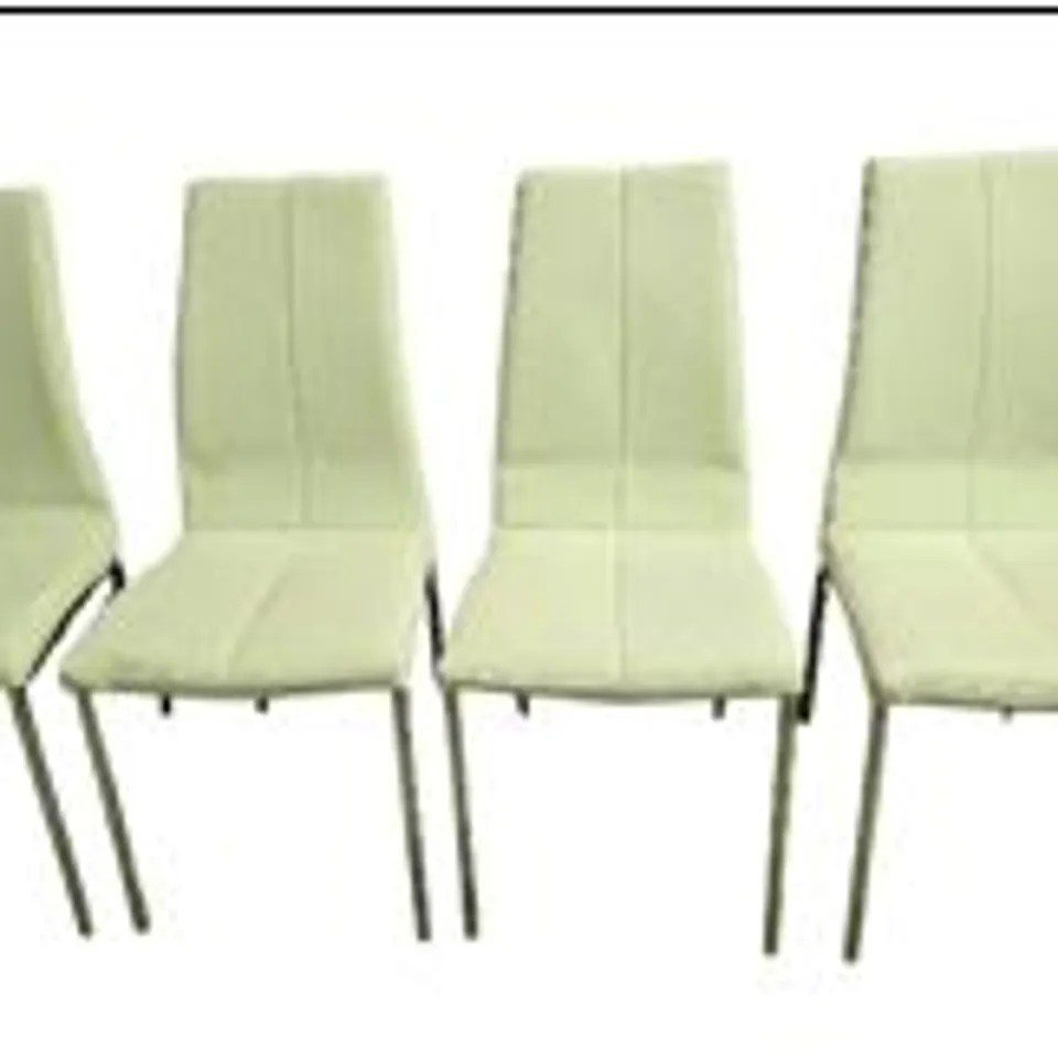 TEN FAUX LEATHER CREAM DINING CHAIRS RRP £1000