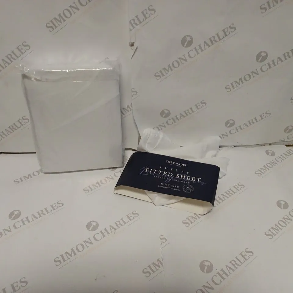 COSY HOUSE LUXURY FITTED SHEET - KING SIZE WHITE 