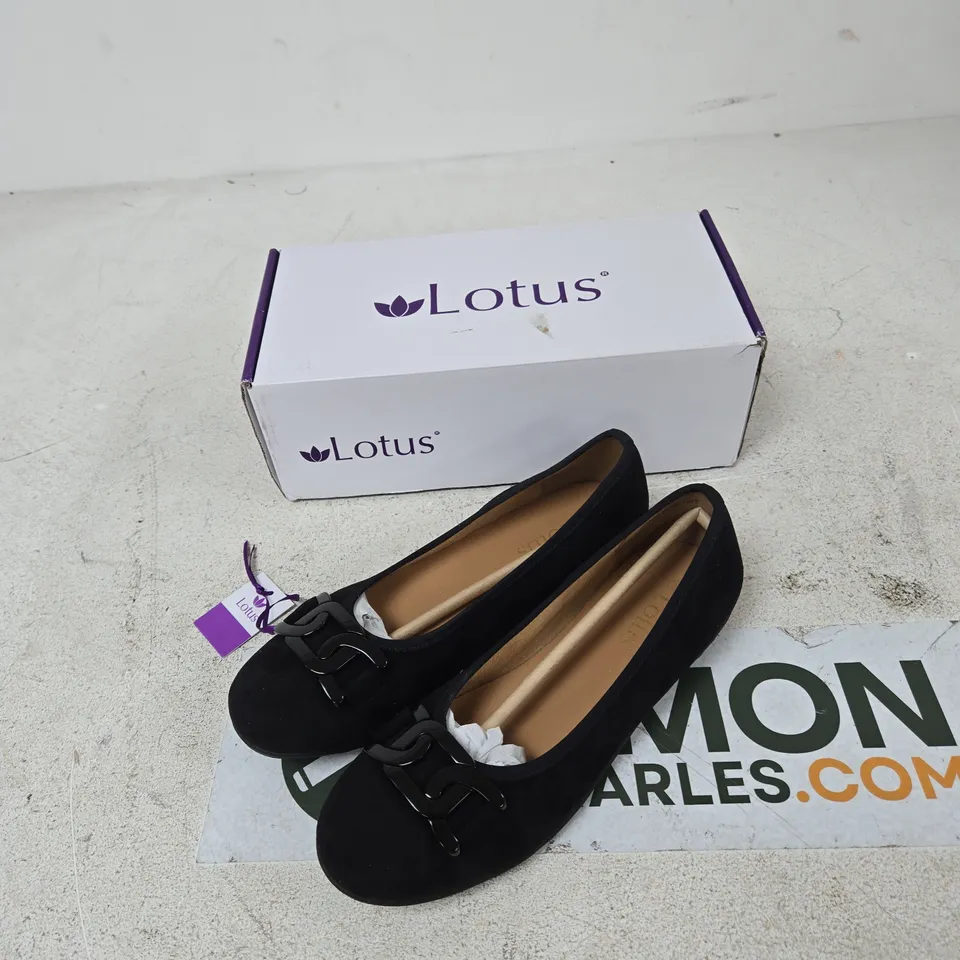 LOTUS ELENI BLACK FLATS – WOMEN'S, UK 6 (EU 39)