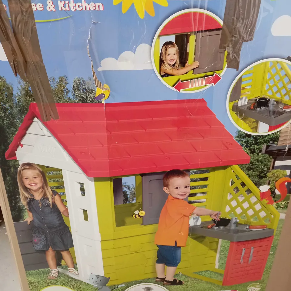 BOXED SMOBY NATURE PLAYHOUSE WITH KITCHEN -  COLLECTION ONLY RRP £259.99