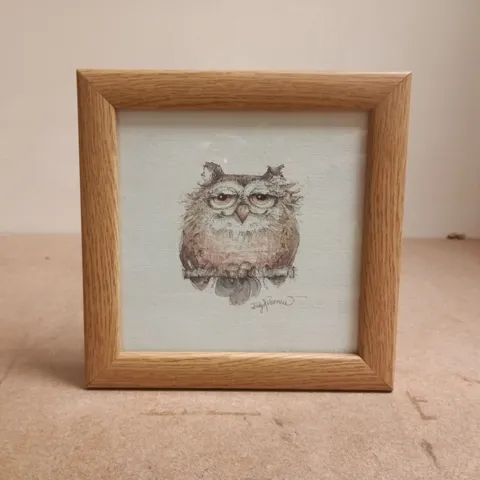 JUDY ROSSOUW VINTAGE FRAMED "OWL" ART PRINT