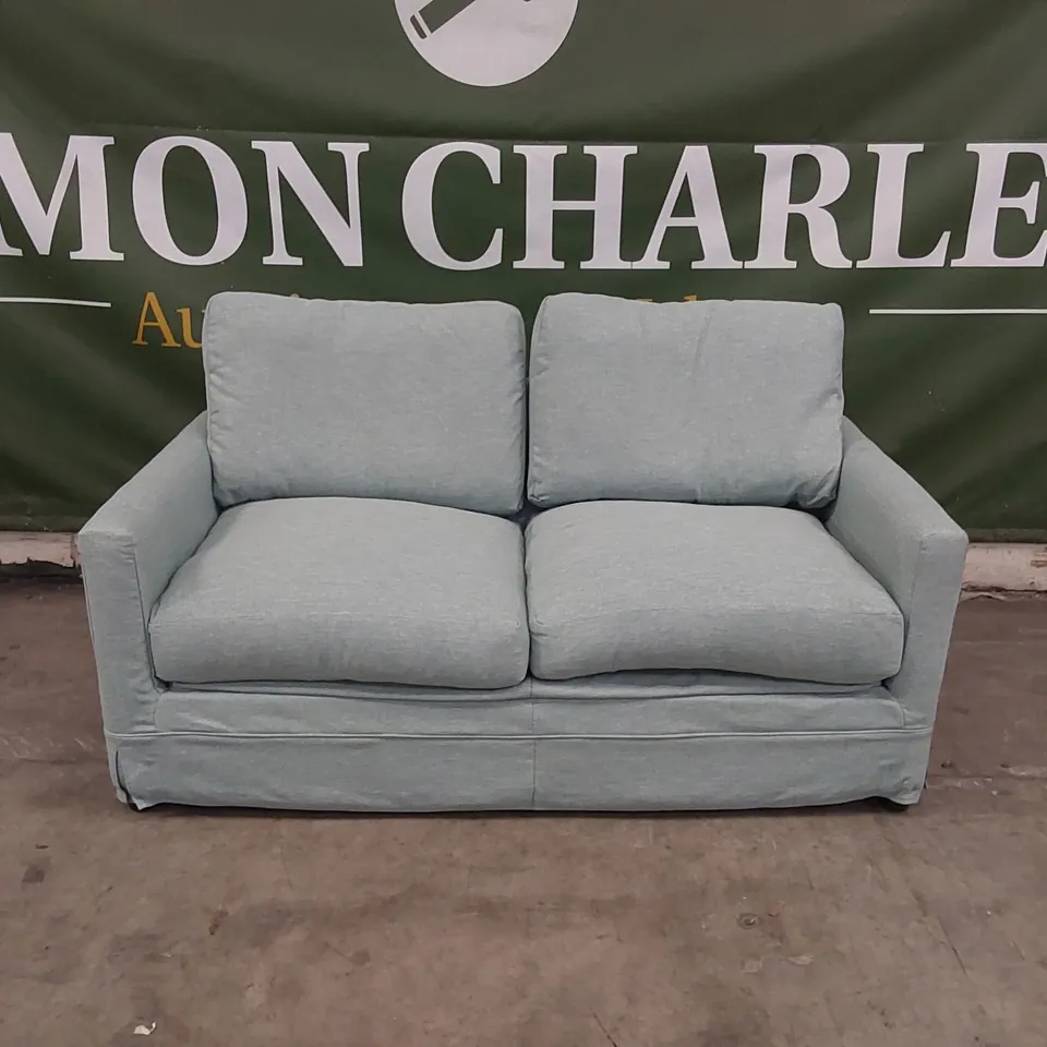 QUALITY DESIGNER GIFFORD 3 SEATER FABRIC UPHOLSTERED SOFA BED - AQUA