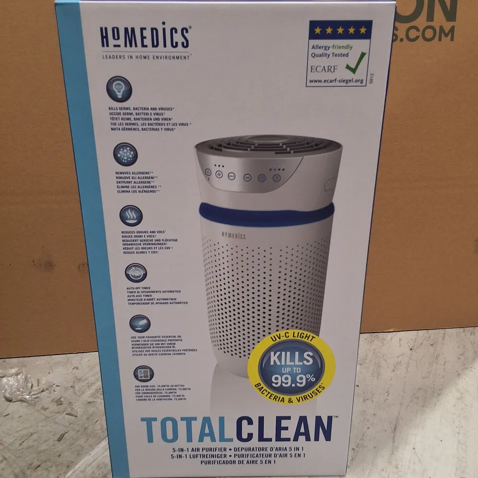 LOT OF 2 BOXED HOMEDICS TOTAL CLEAN AIR PURIFIERS