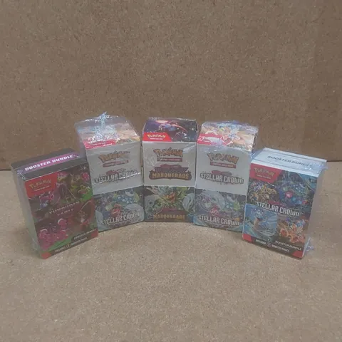 5 X BOXED MIXED ASSORTMENT OF POKEMON CARD BOOSTER BUNDLES