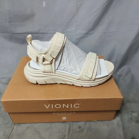 VIONIC WOMEN'S BEIGE SANDALS WITH VELCRO STRAPS UK SIZE 6