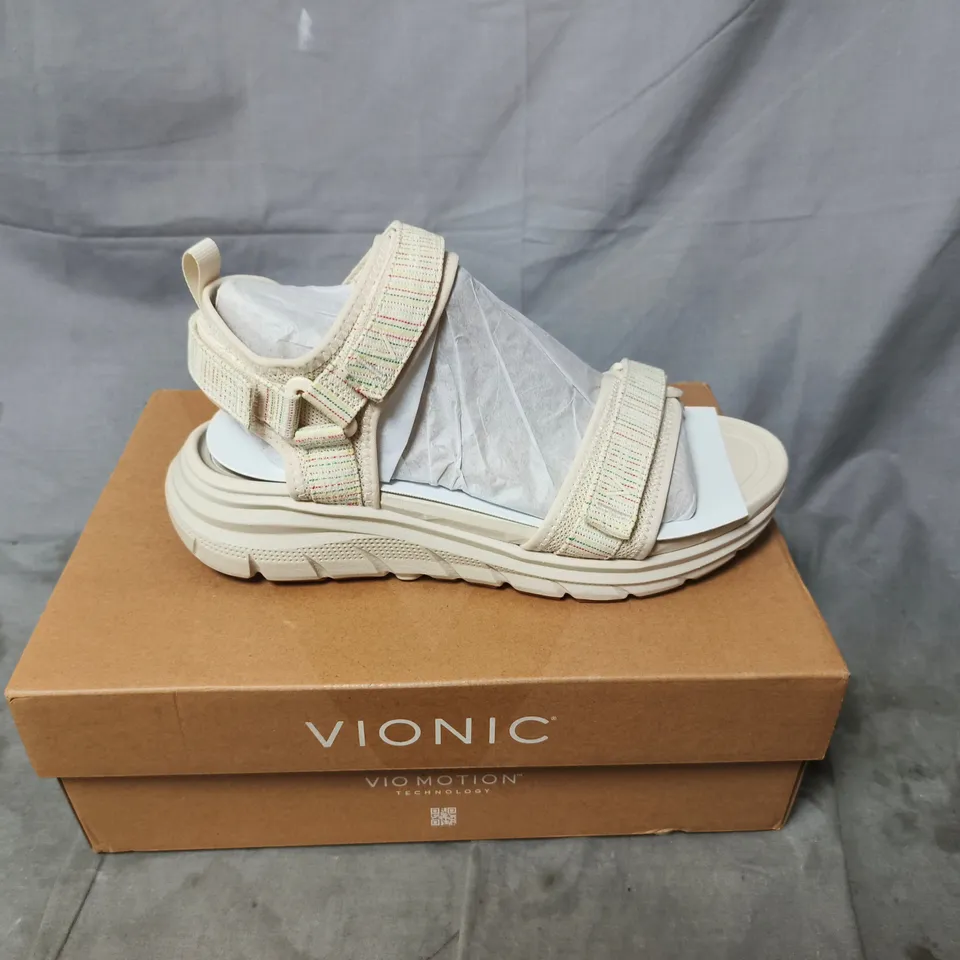 VIONIC WOMEN'S BEIGE SANDALS WITH VELCRO STRAPS UK SIZE 6