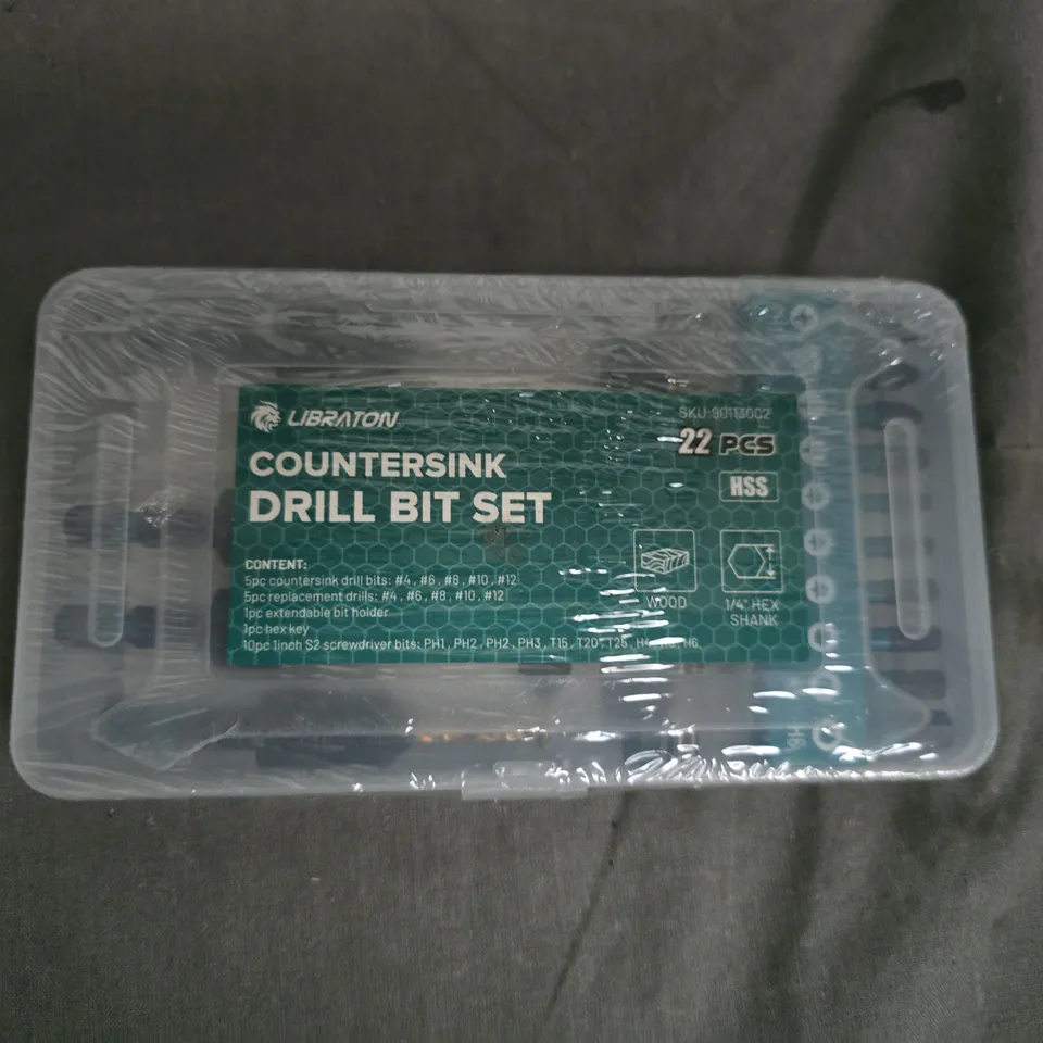 Libraton Countersink Drill Bit Set, 22-piece, HSS