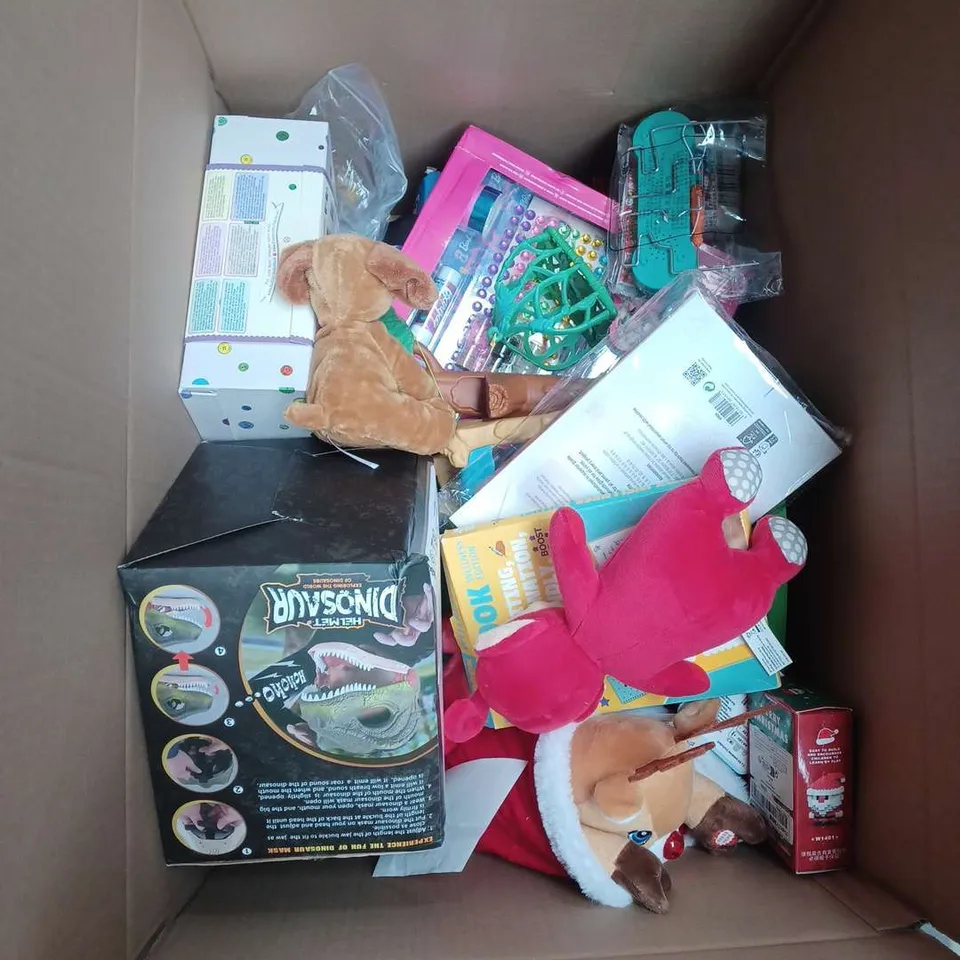 LARGE BOX OF ASSORTED TOYS AND GAMES TO INCLUDE TEDDIES, JIGSAWS AND BARBIE - COLLECTION ONLY