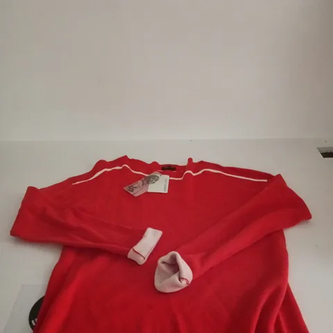 BARBARA LEBEK ELEMENTS RED/WHITE JUMPER UK 12 TAGGED