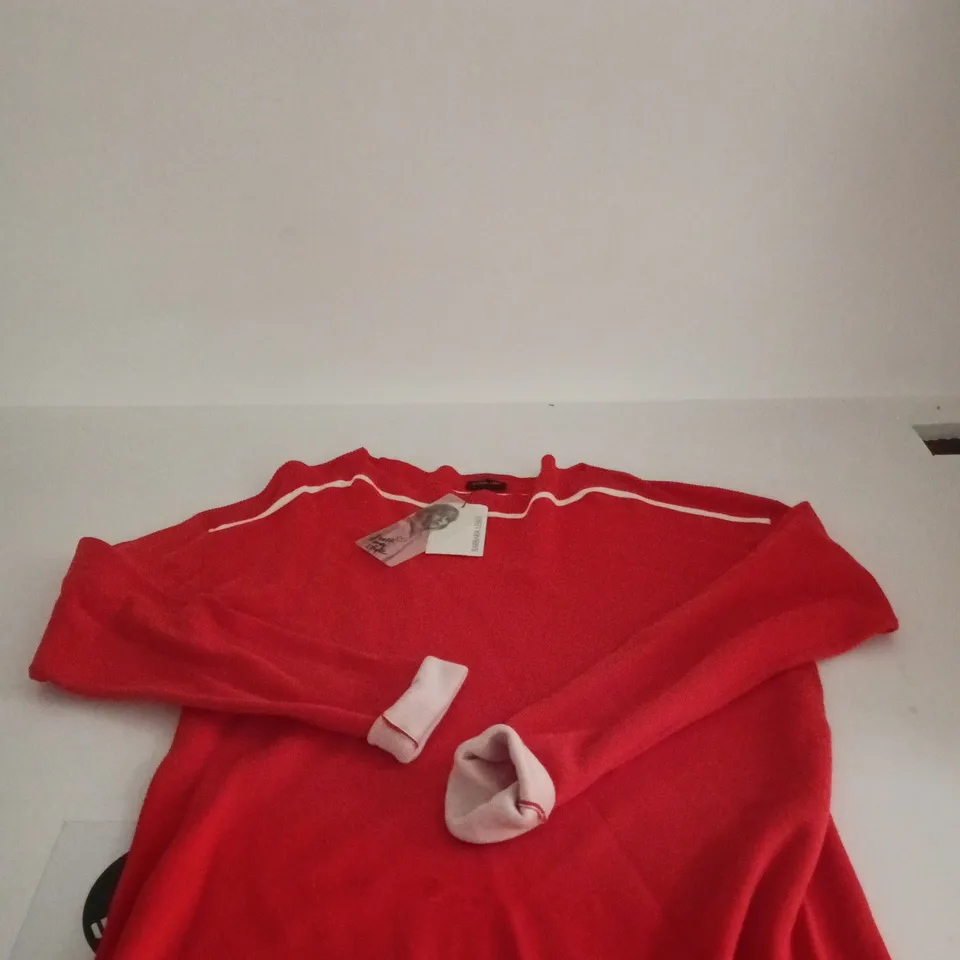 BARBARA LEBEK ELEMENTS RED/WHITE JUMPER UK 12 TAGGED