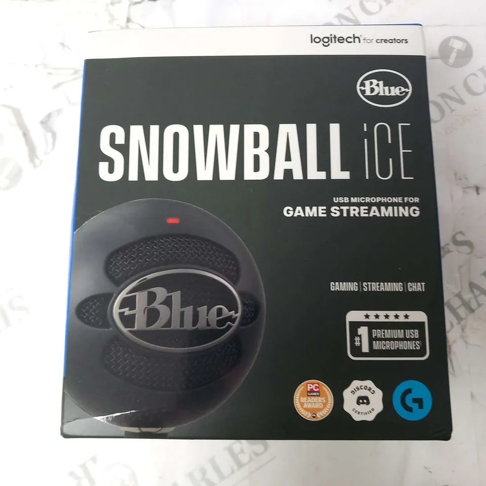 BOXED LOGITECH FOR CREATORS BLUE SNOWBALL ICEUSB MICROPHONE FOR GAME STREAMING