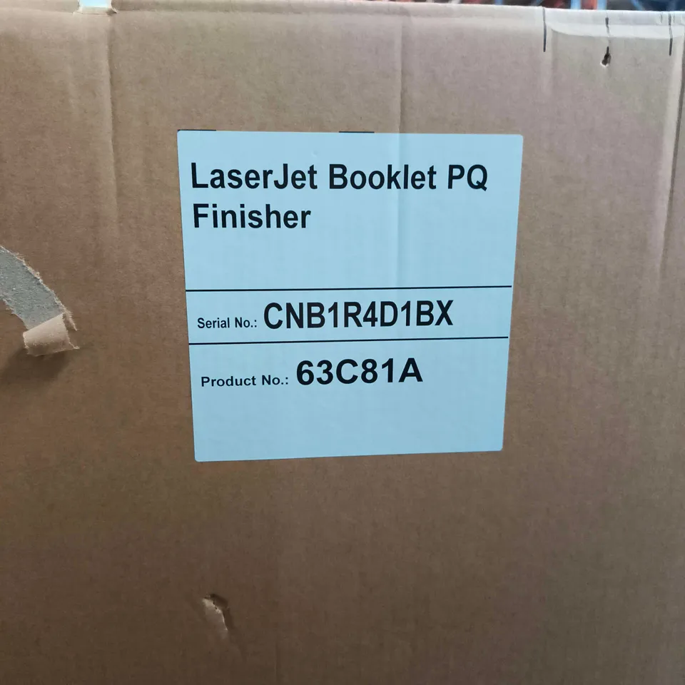 HP LASERJET BOOKLET PQ FINISHER – PRODUCT NO. 63C81A - SERIAL NO CNE1R4D1BX