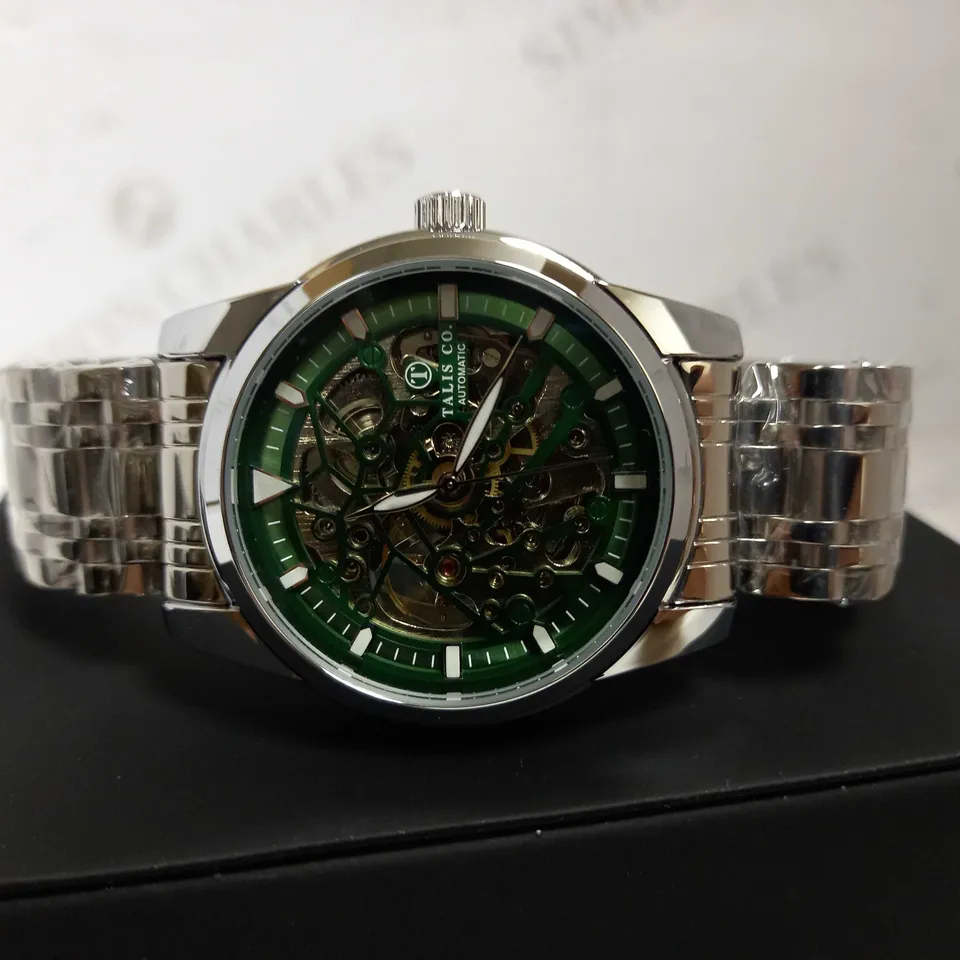 TALIS CO SKELETON GREEN BRACELET STRAP WRISTWATCH RRP £550