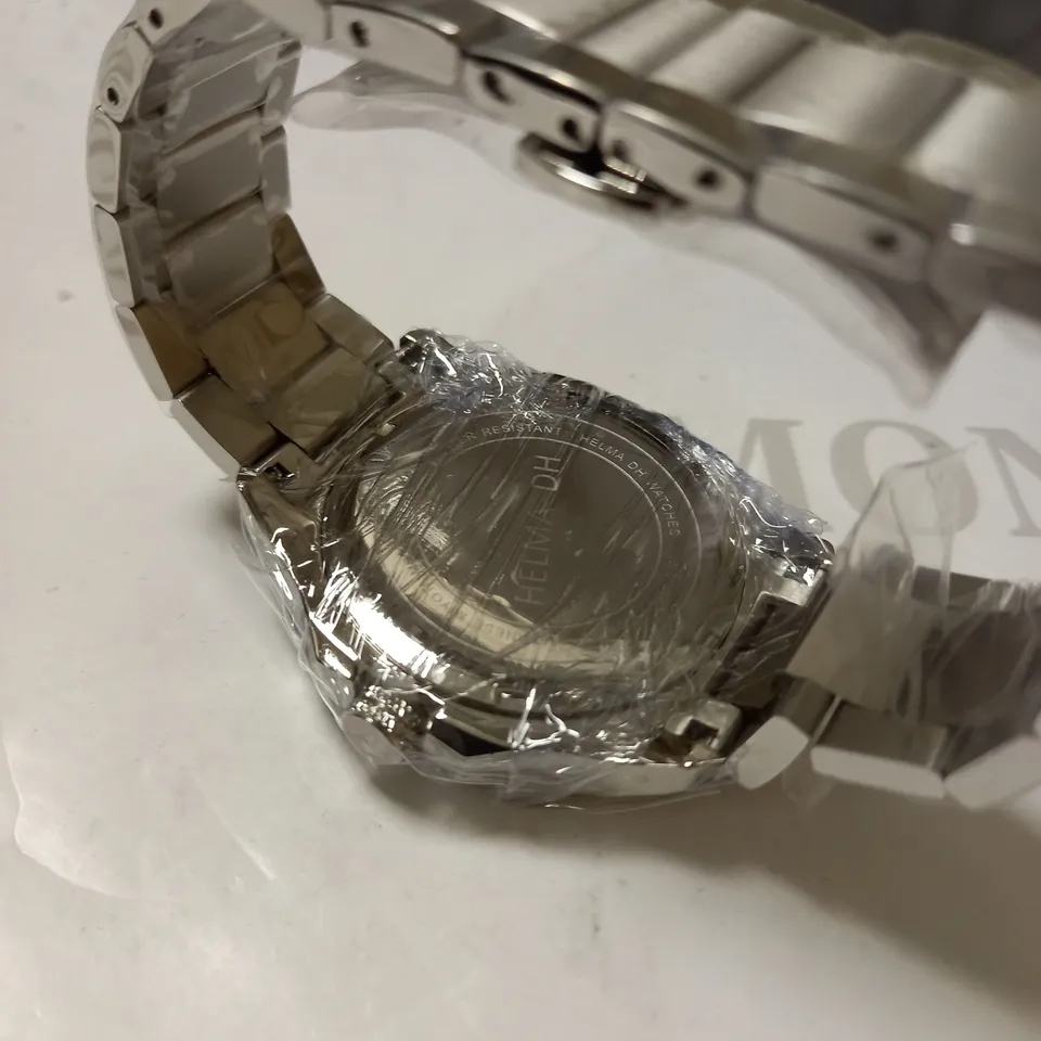 HELMA DH BLUE AUTOMATIC STAINLESS STEEL STRAP WRISTWATCH RRP £800