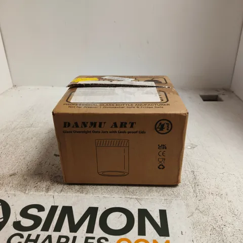 DAMU ART GLASS OVERNIGHT OATS JARS WITH LEAK-PROOF LIDS – BOXED