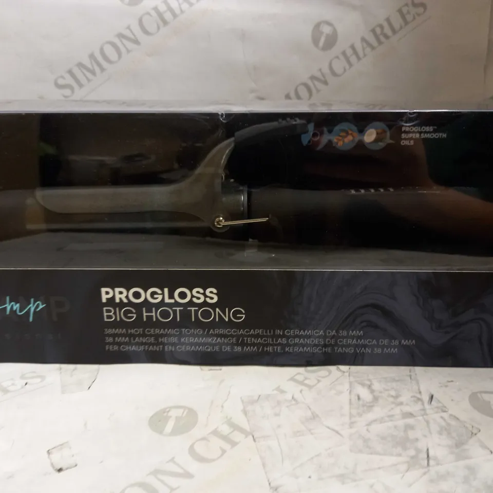 BOXED REVAMP PROFESSIONAL PROGLOSS BIG HOT TONG 38MM CERAMIC CURLING TONG