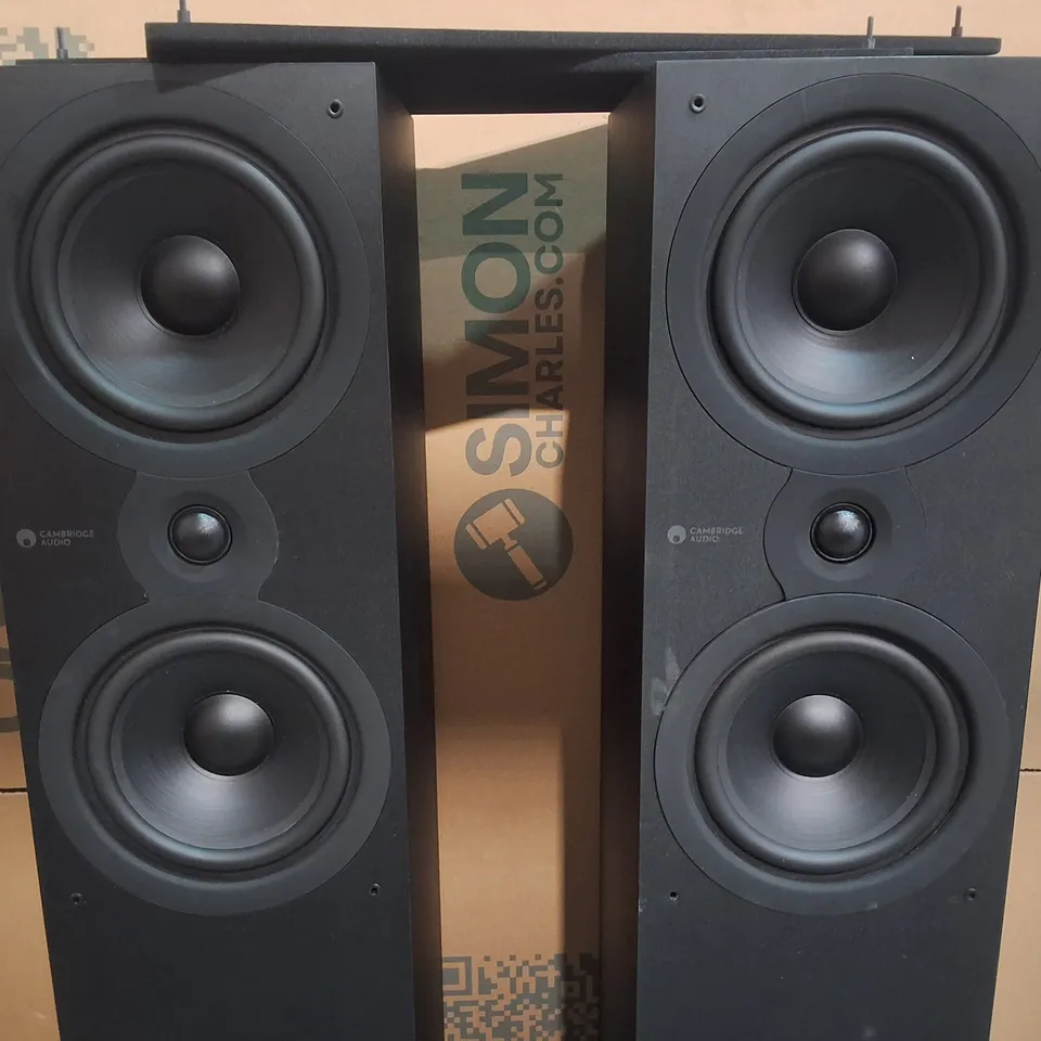 PAIR OF CAMBRIDGE AUDIO SX 80 FLOORSTANDING SPEAKERS IN BLACK - 2 BOXES