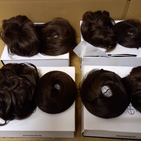 LOT OF 4 X EASILOCKS HAIR EXTENSION SCRUNCHIES MOCHA BROWN