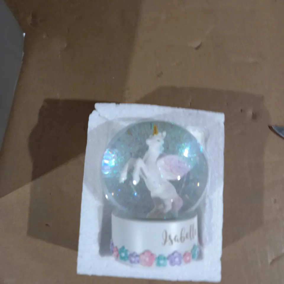 PERSONALISED UNICORN SNOW GLOBE RRP £15
