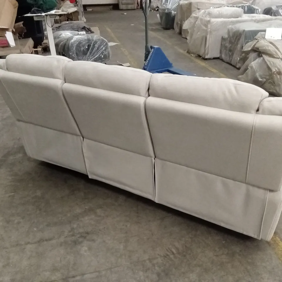 ALBION CHENILLE 3 SEATER HIGH BACK MANUAL RECLINER SOFA - GREY RRP £679