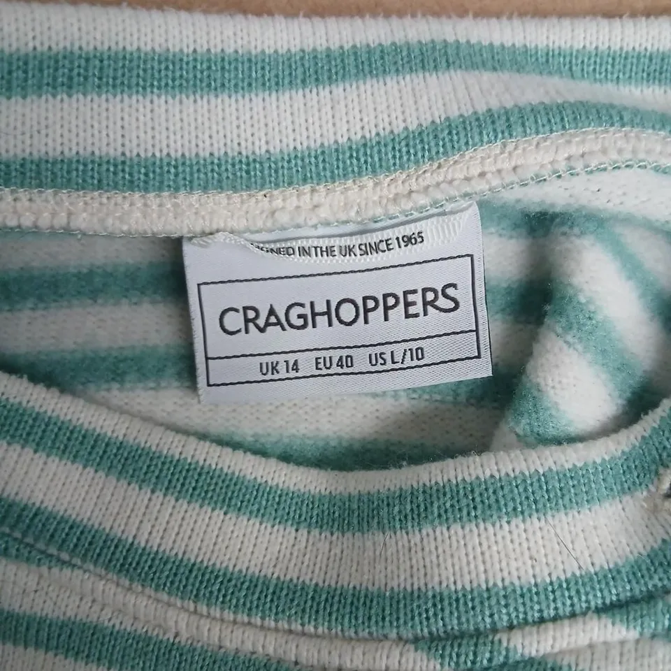 CRAGHOPPERS STRIPED KNIT TOP – UK 14 (EU 40, US L/10)