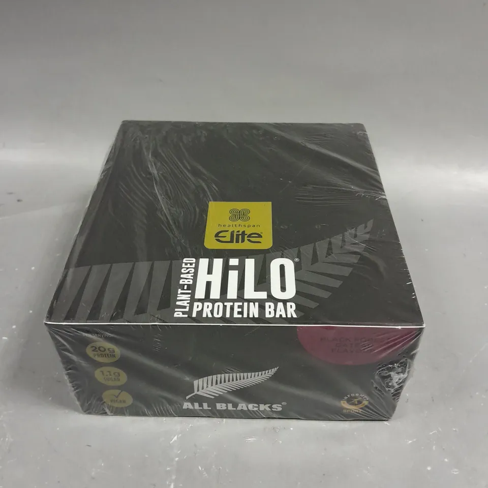BOXED SEALED HEALTHSPAN ELITE PLANT BASED PROTEIN BARS - BLACK FOREST GATEAU - 12 X 60G