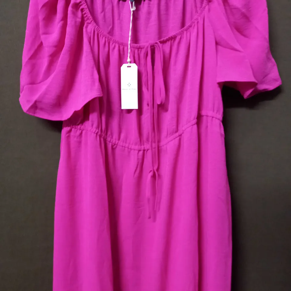 MAISON DE NIMES GYPSY DRESS IN HOT PINK - LARGE