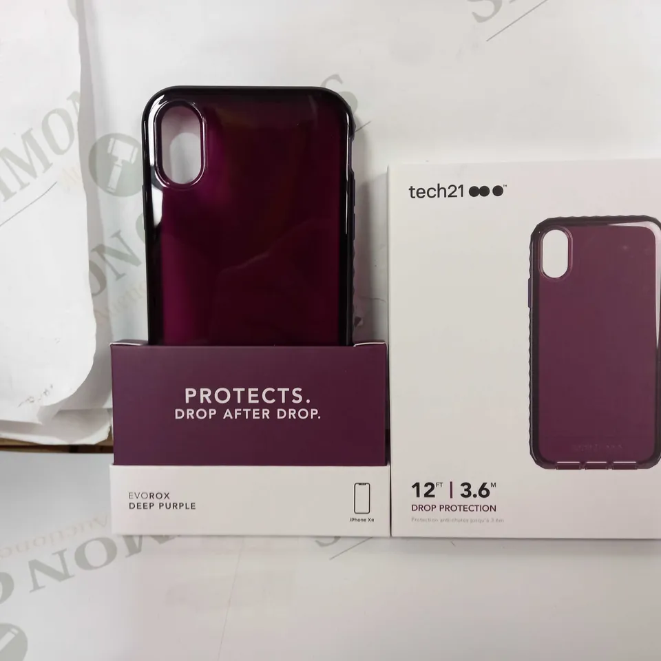 BOX OF 90 BRAND NEW TECH 21 12FT DROP PROTECTION EVOROX DEEP PURPLE IPHONE XR PHONE CASES 
