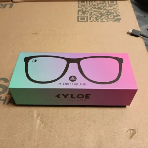 KYLOE IN THE WILD  POLARISED SUNGLASSES – BLACK FRAME WITH YELLOW MIRRORED LENSES