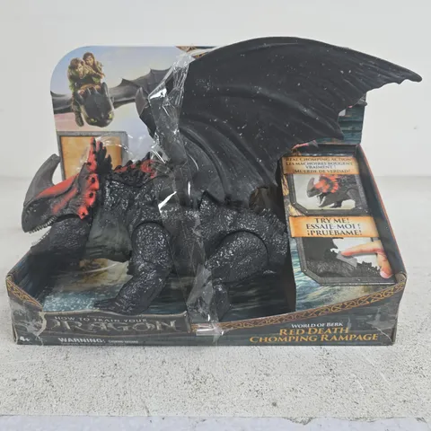 HOW TO TRAIN YOUR DRAGON WORLD OF BERK RED DEATH CHOMPING RAMPAGE DRAGON TOY 