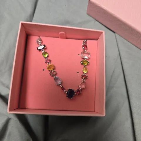 MULTICOLORED GEMSTONE BRACELET IN PINK GIFT BOX