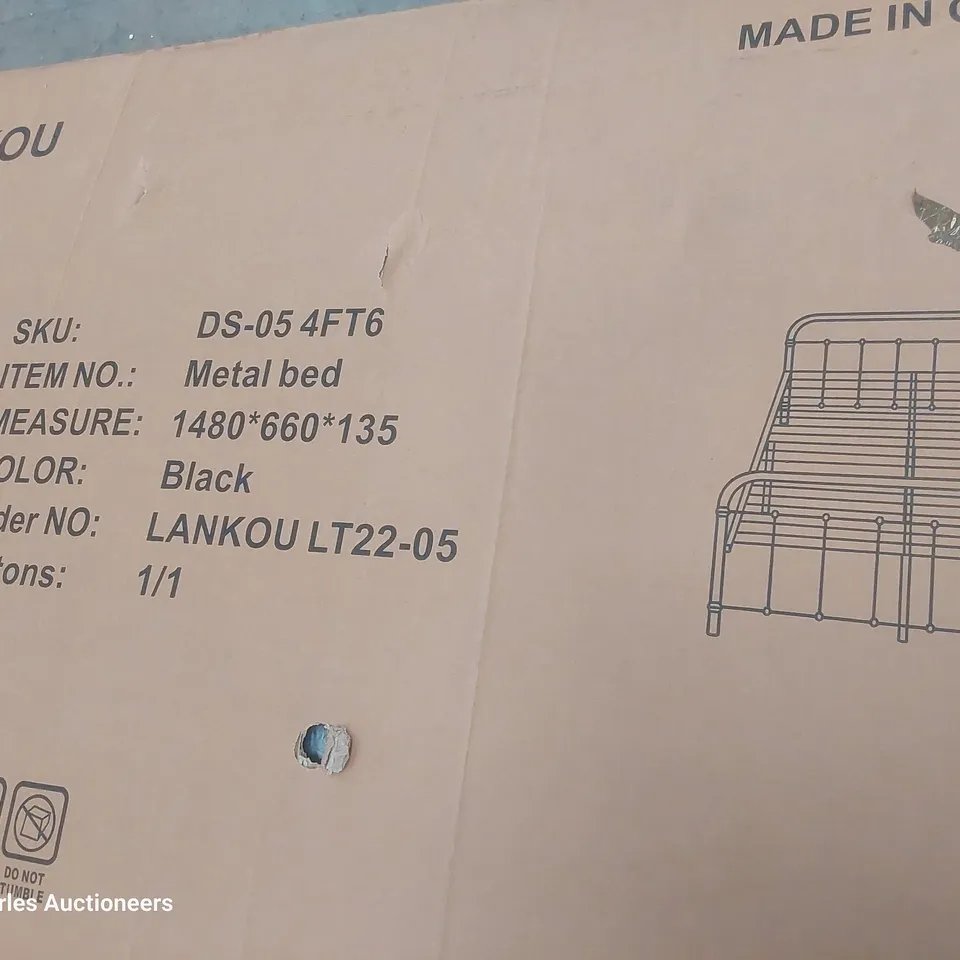 BOXED LANKOUF METAL SINGLE BED FRAME BLACK 