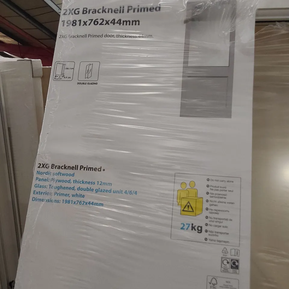 BRACKNELL PRIMED INTERNAL HALF GLAZED DOOR 1981 × 762 × 44mm