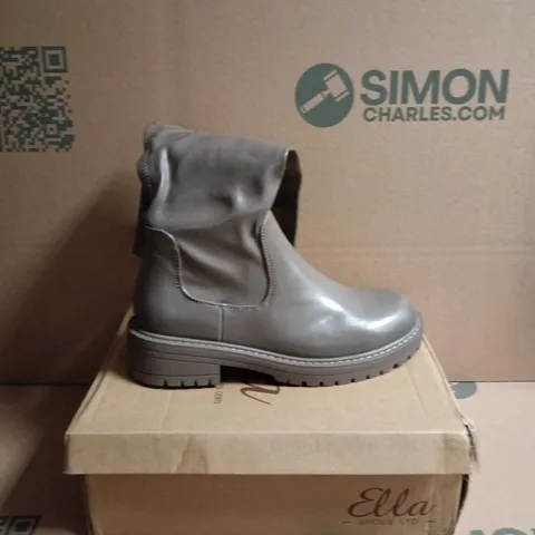 ELLA SHOES KNEE HIGH BOOTS ZIP FASTENING MUSHROOM SIZE 5