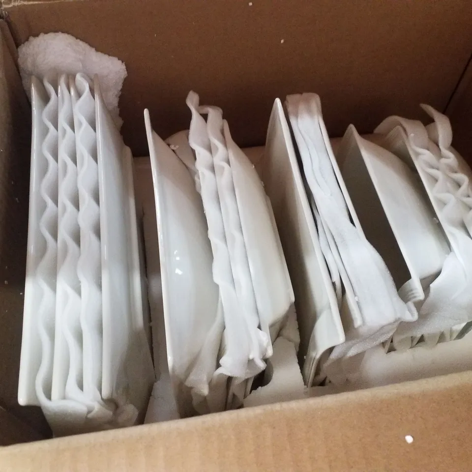 BOXED FLORA SERIES 16-PIECE IVORY WHITE PORCELAIN CHINA DINNERWARE PLATE SET 