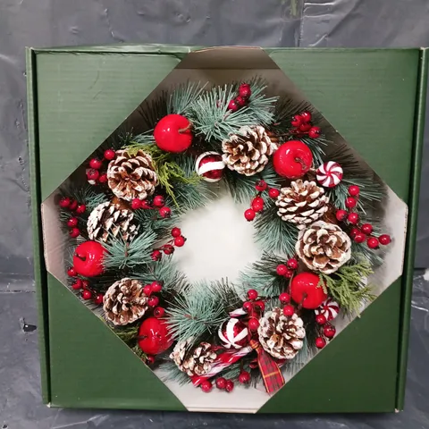 BOXED CHRISTMAS THEMED WREATH 